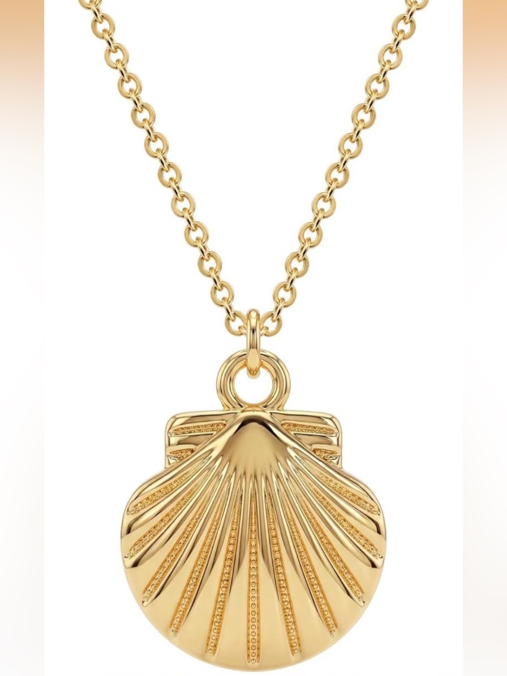 Anthropologie Gold Shell Charm Necklace